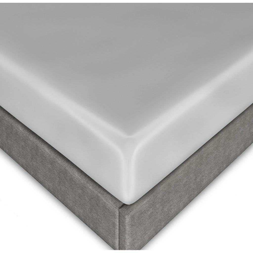 Silver Cal-King Fitted Silk Sheet O1402