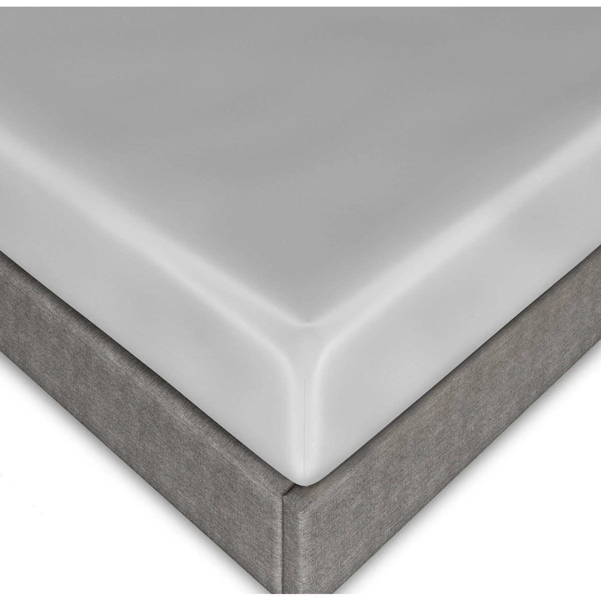 Silver Cal-King Fitted Silk Sheet O1402