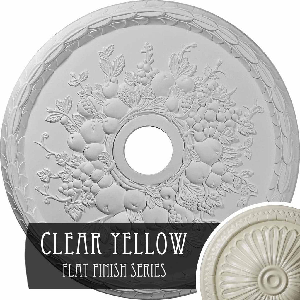 Grape Ceiling Medallion, Hand-Painted Clear Yellow X6928