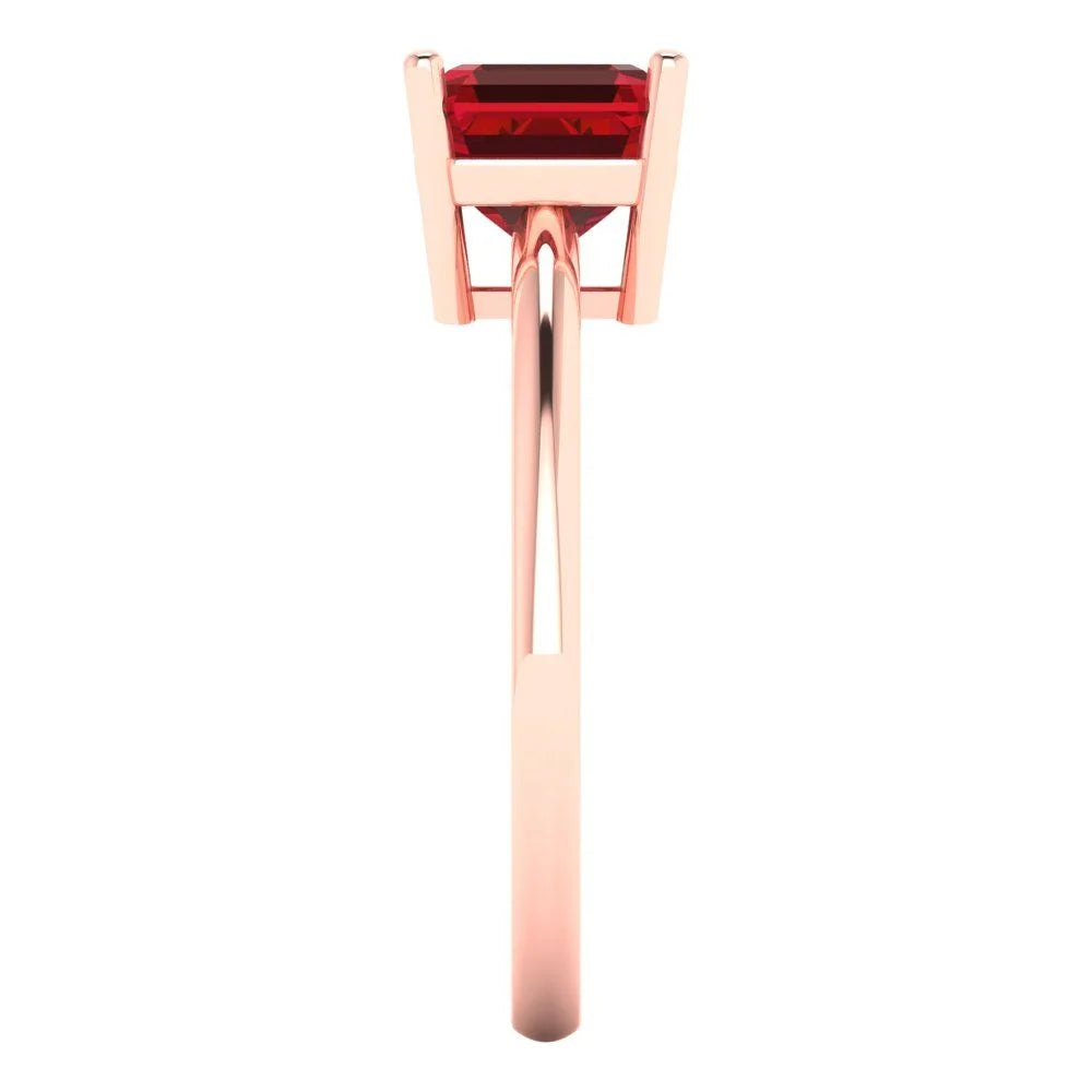 18K Rose Gold Solitaire Ring A75732