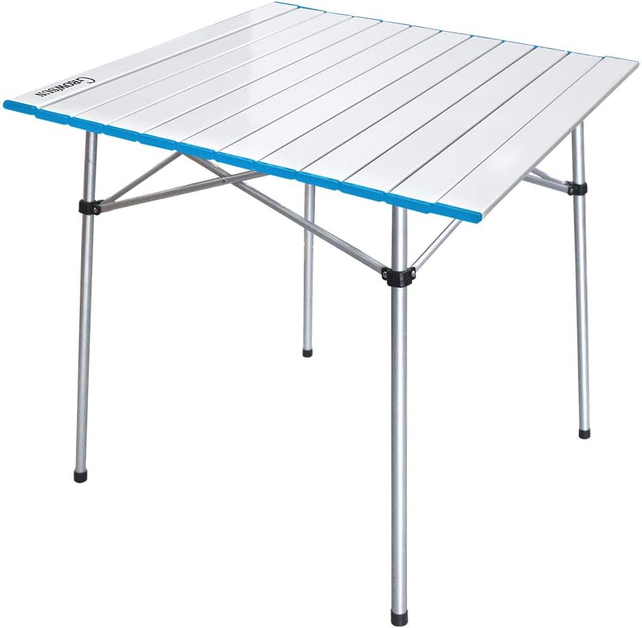 White Aluminum Folding Camping Table with Carry Bag Q84692