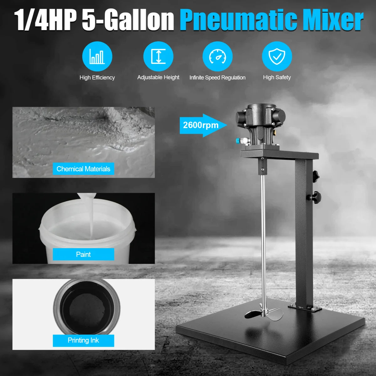 5 Gallon Stainless Steel Pneumatic Paint Mixer Y96525