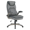 Charcoal Bonded Leather Chair with Nylon Base T539