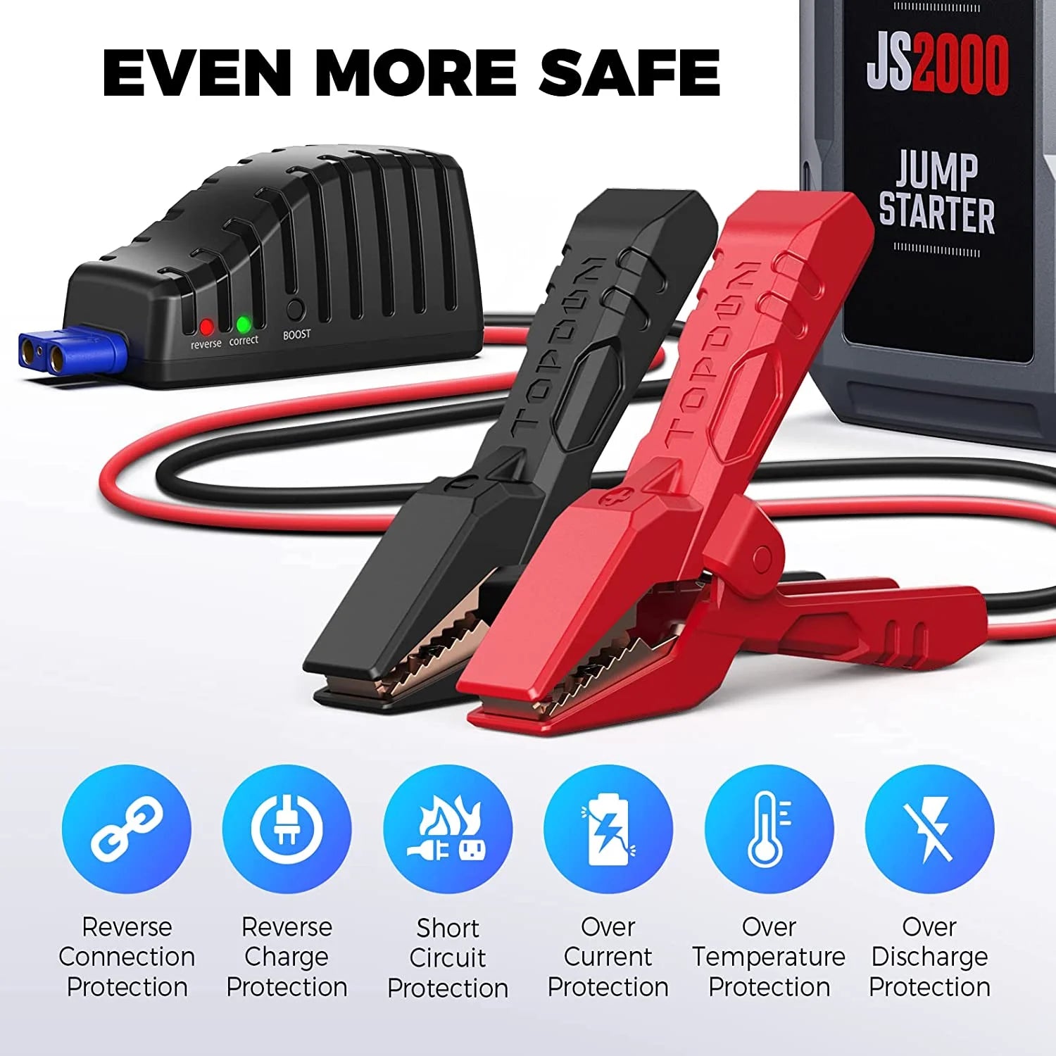 12V 2000A Peak Portable Jump Starter for 8L Gas/6L Diesel Engines X621