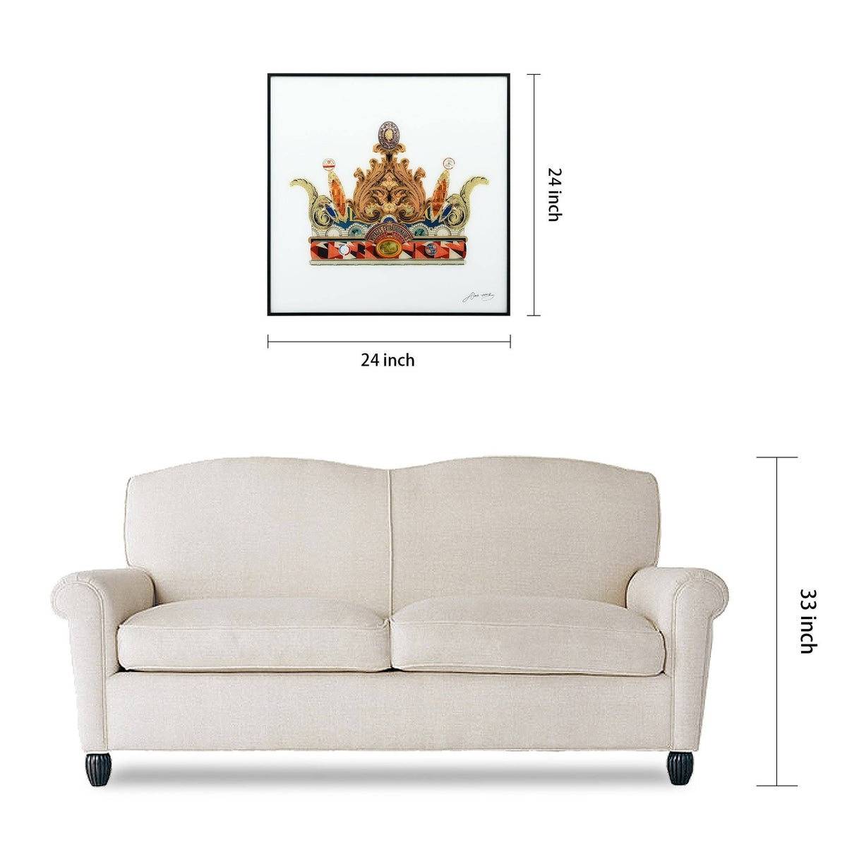 Printed on Glass Art with Anodized Aluminum Black Frame Wall G52673
