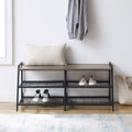 Industrial Shelf Entry Bench Grey Wash G485835