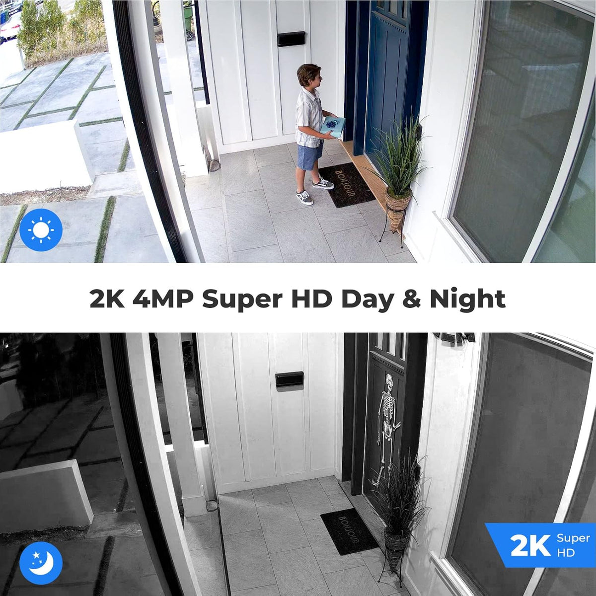 2K Wireless Solar Battery Camera with PIR Motion Sensor E64229