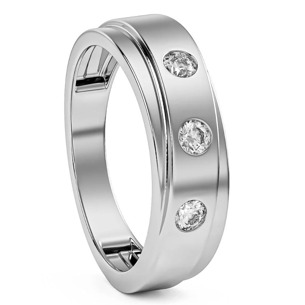 10k Gold Men's Lab Grown Diamond Wedding Band G62982