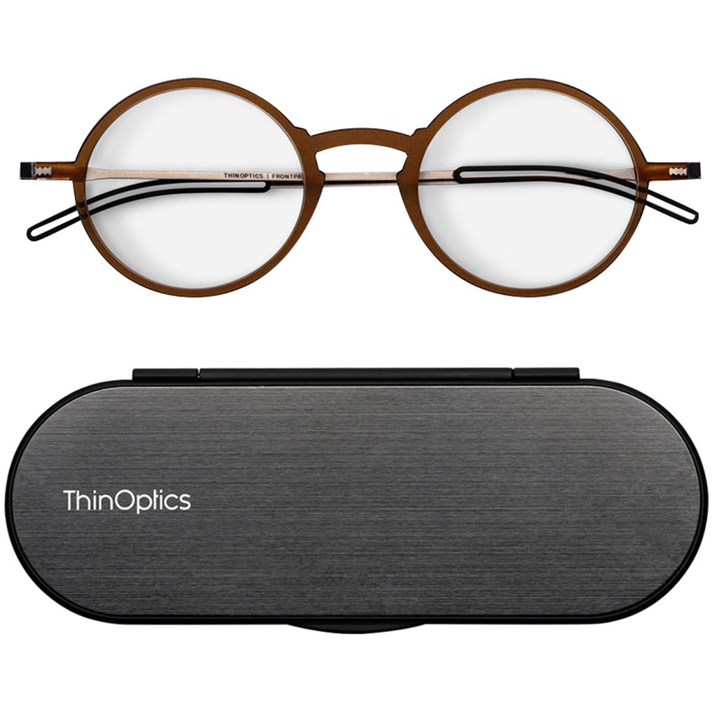 Manhattan Reading Glasses with Milano Case, +1.50, Brown D8572