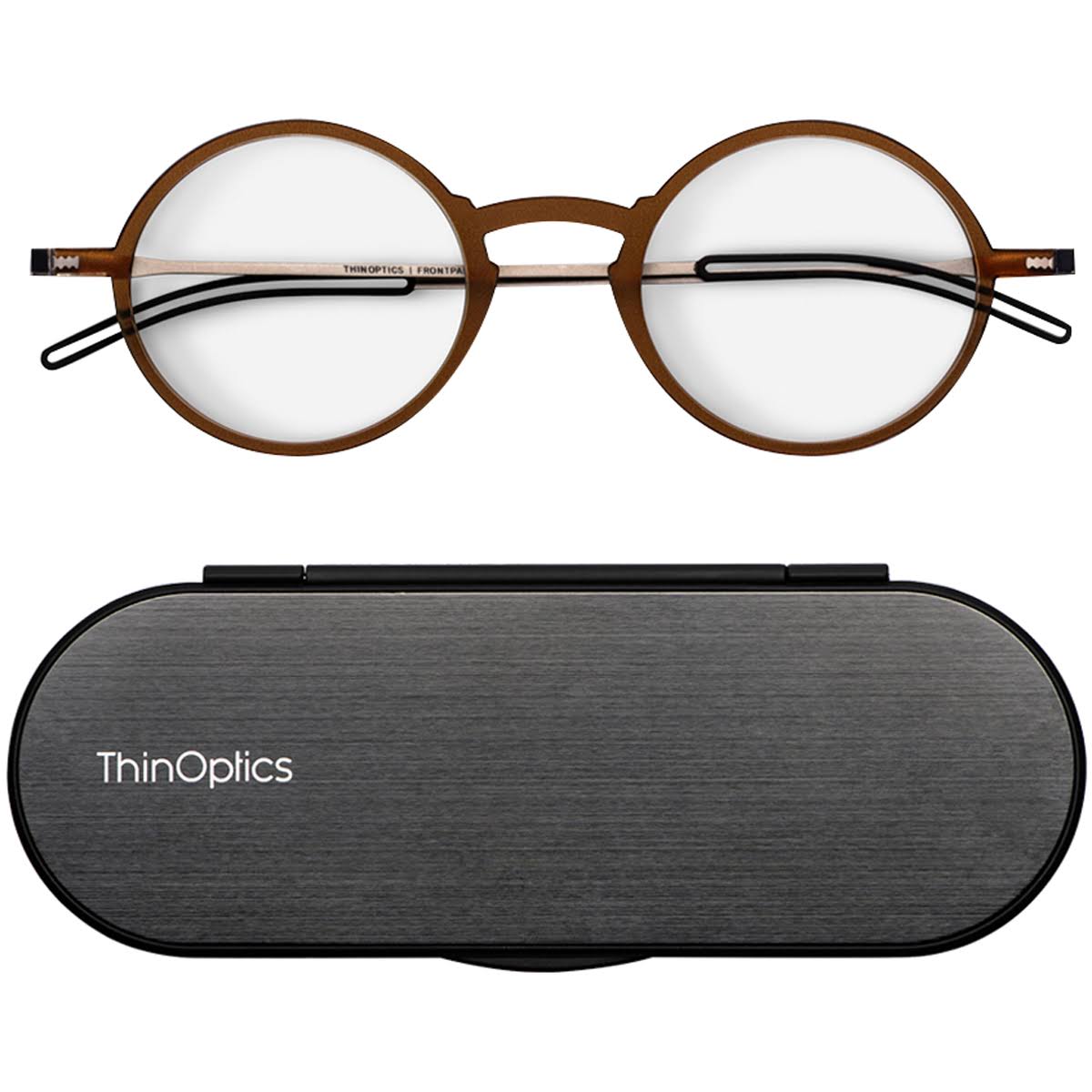 Manhattan Reading Glasses with Milano Case, +1.50, Brown D8572