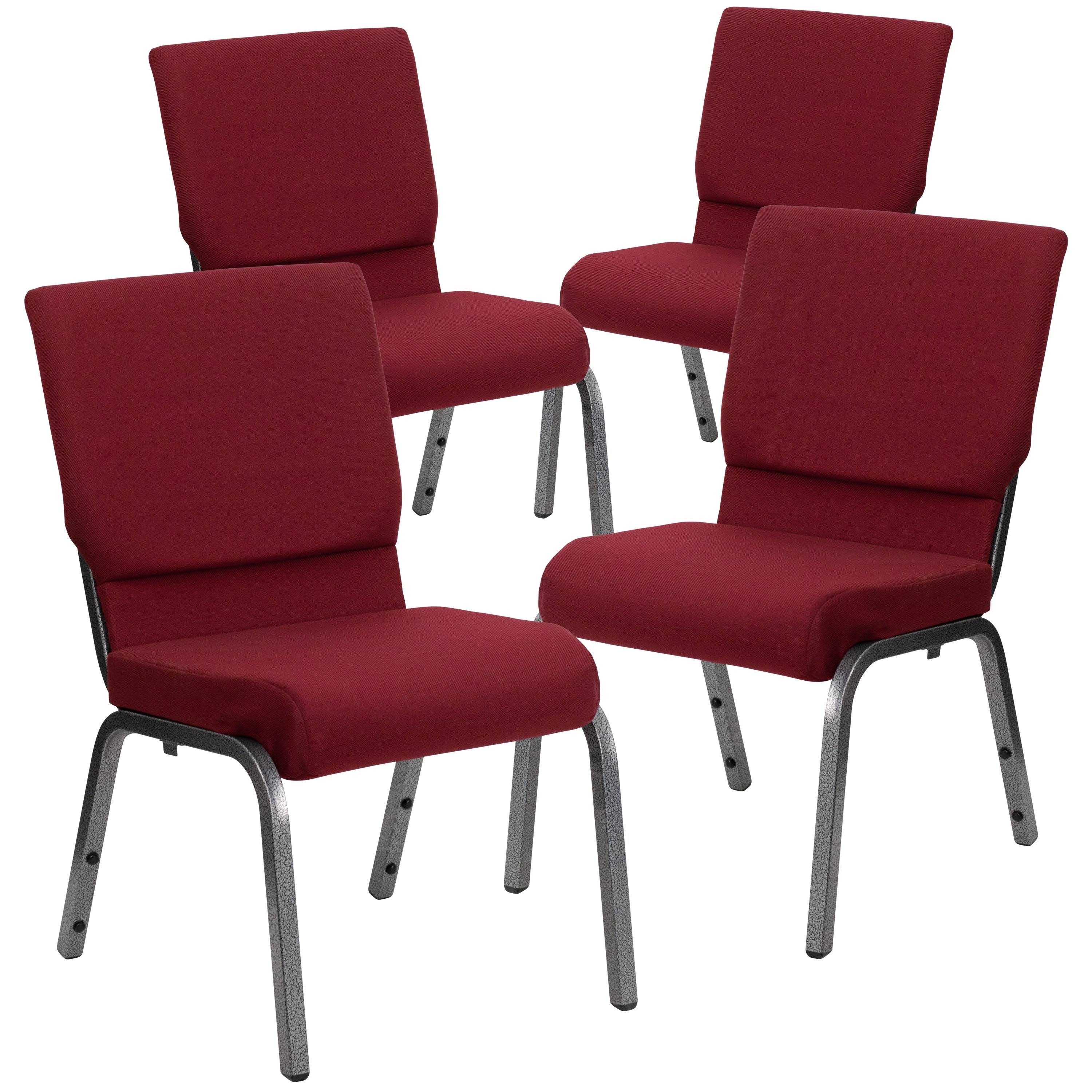 4pk 18.5 inch Navy Blue Fabric Stacking Church Chair J92678