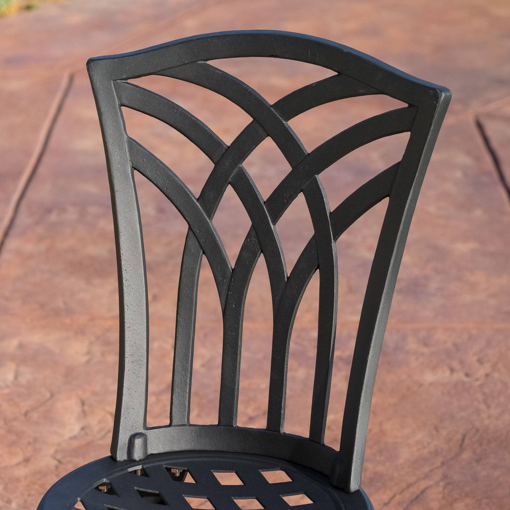 3PC Black and Sand Cast Aluminum Outdoor Bistro Set S780603