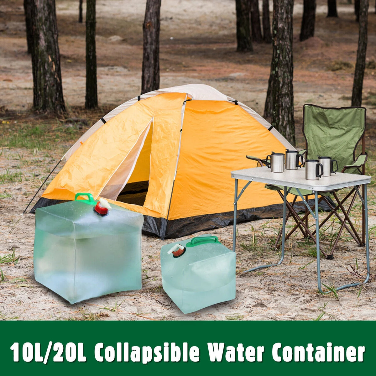Portable Collapsible Water Container Jug with Spigot 2.6-5.2 Gallon C209221