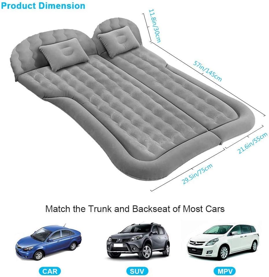 Car Air Mattress Auto Inflatable Car Bed Camping Sleeping Bed Q56341