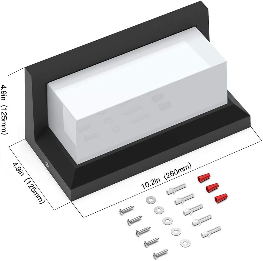 Modern LED Sconce Outdoor Wall Light, 3 Colors 24 Watts E337123