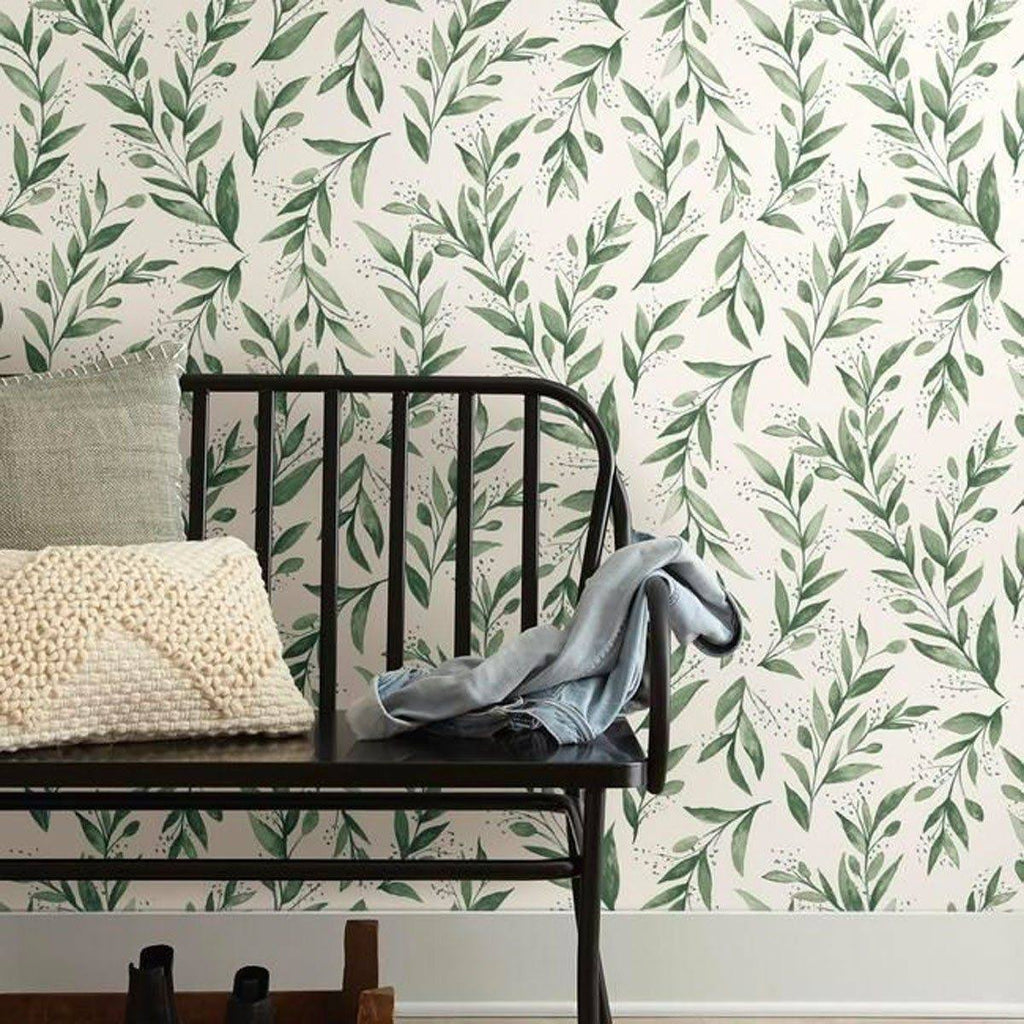Olive Branch Botanical Pre-Pasted Wallpaper H4973