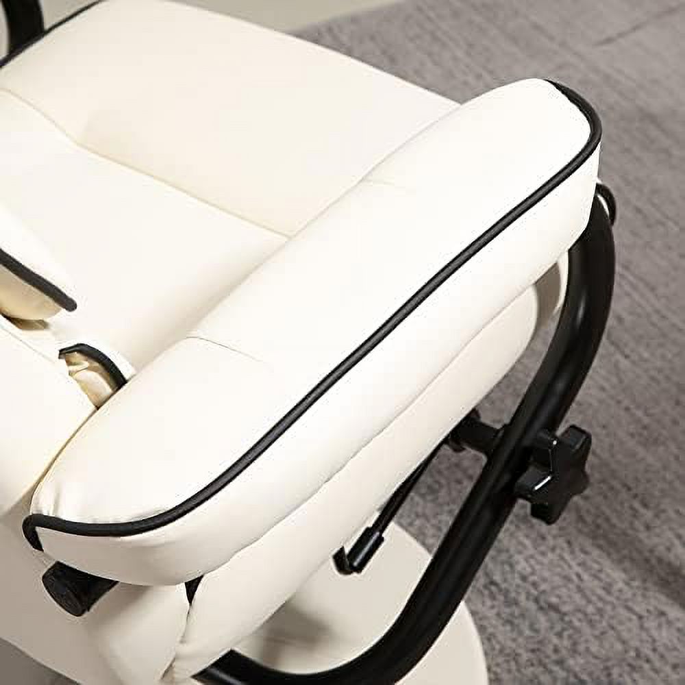 Brown PU Leather Swivel Recliner Chair with Ottoman G724