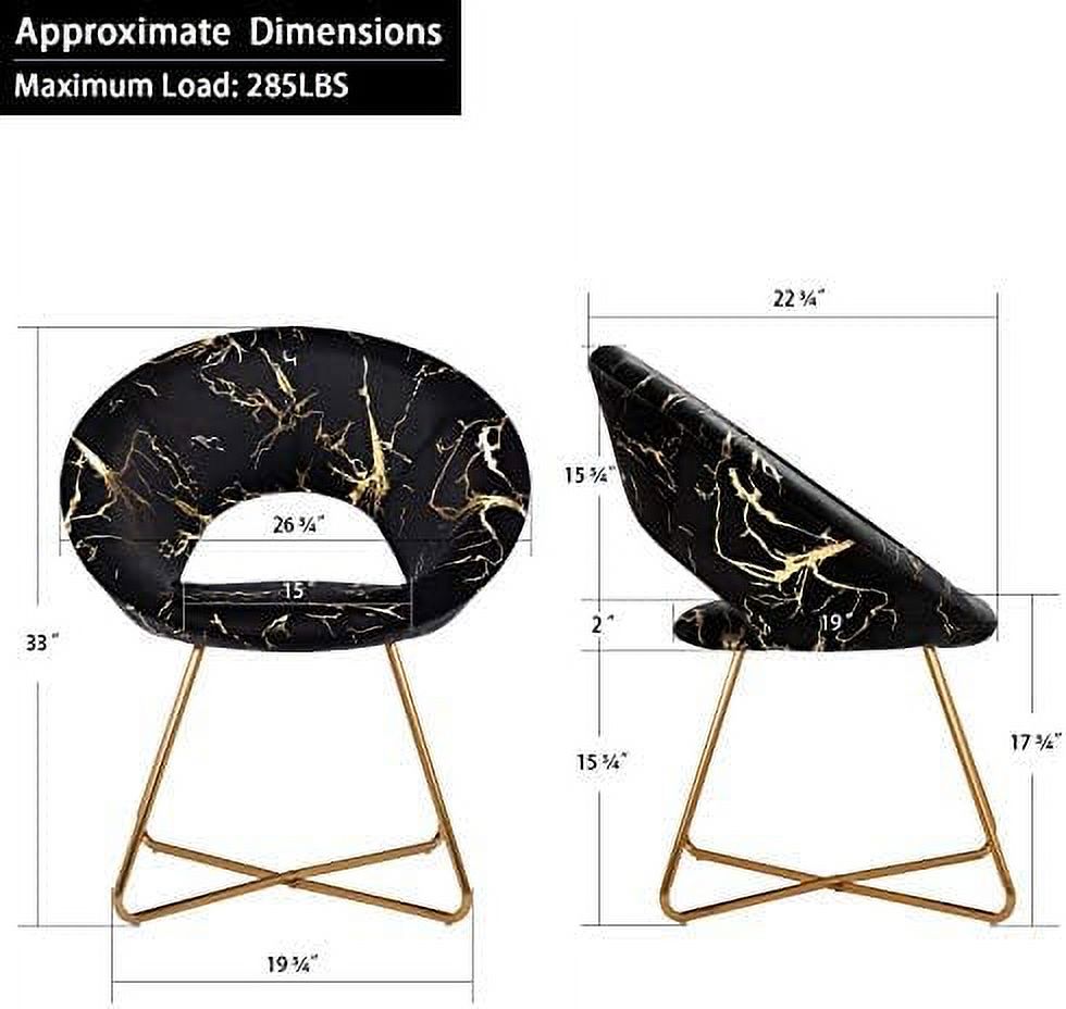 Khaki Velvet Upholstered Arm Chair with Golden Metal Frame Legs L5269