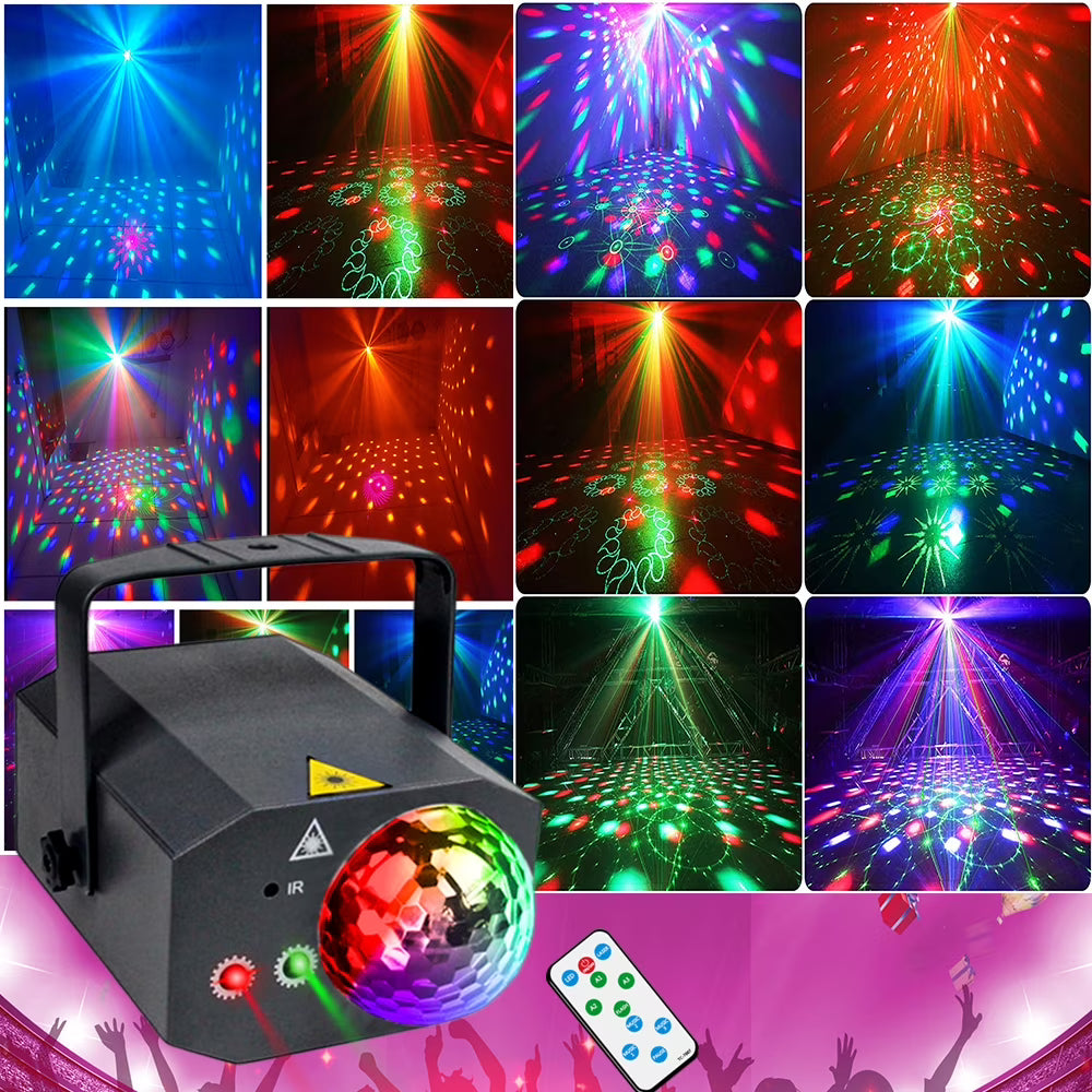 Sound Activated Black ABS Disco Ball Party Lights R341612