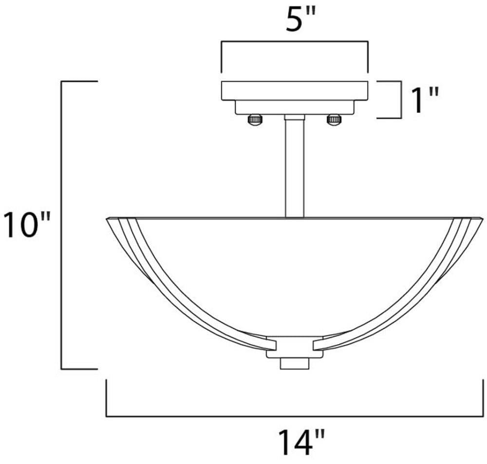 Polished Chrome 3-Light Semi-Flush Mount S227