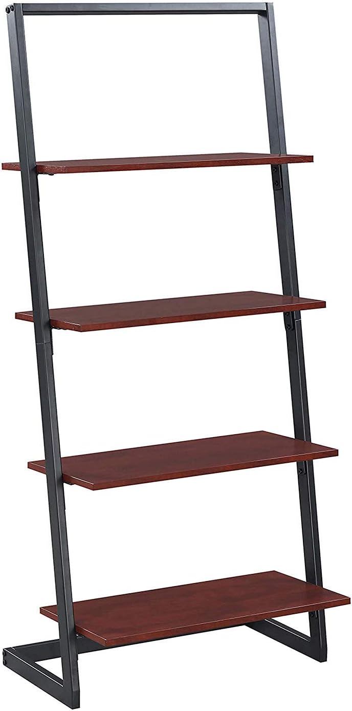 Faux Birch White Frame 4 Tier Ladder Bookcase X323416