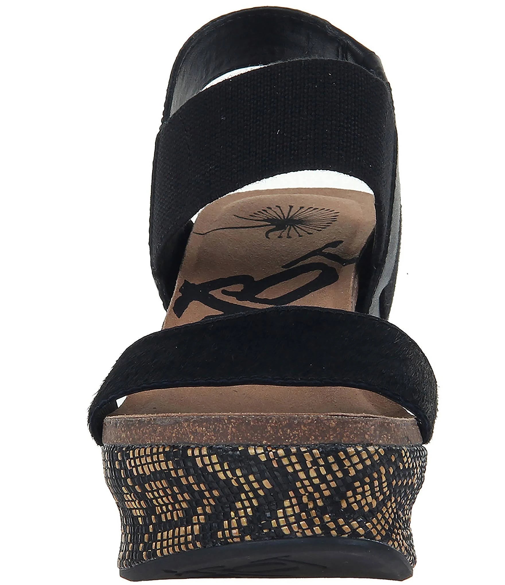 Black Jute Wedge Shoes C5729