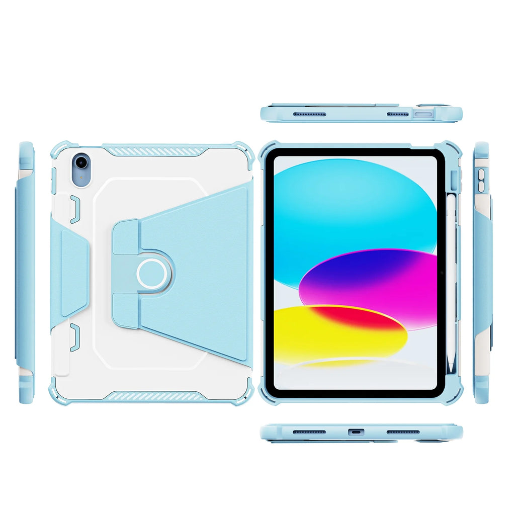 Skyblue Rotating Case for iPad 10th Generation 10.9-inch with Pencil Holder B2225