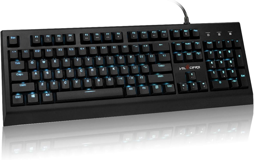 White 104-key Ergonomic Mechanical Keyboard with Red Switches I50789