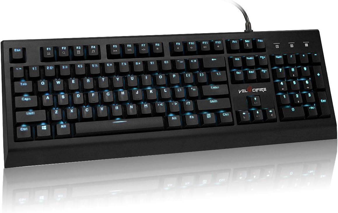 White 104-key Ergonomic Mechanical Keyboard with Red Switches I50789