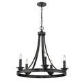 Black Candle Style Wagon Wheel Chandelier X6168