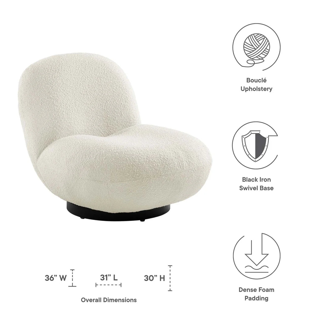 Black Ivory Upholstered Swivel Chair Z402