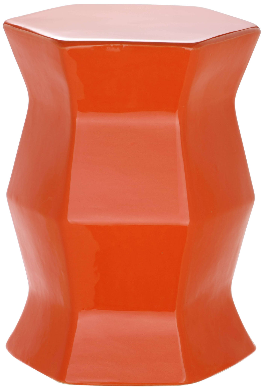 Orange Hexagon Garden Stool V84440
