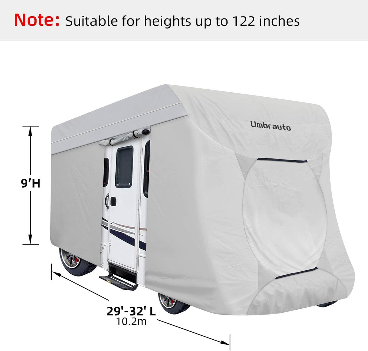 3 Layers Waterproof Ripstop RV Cover Fits 29Ft to 32Ft, Grey S931425