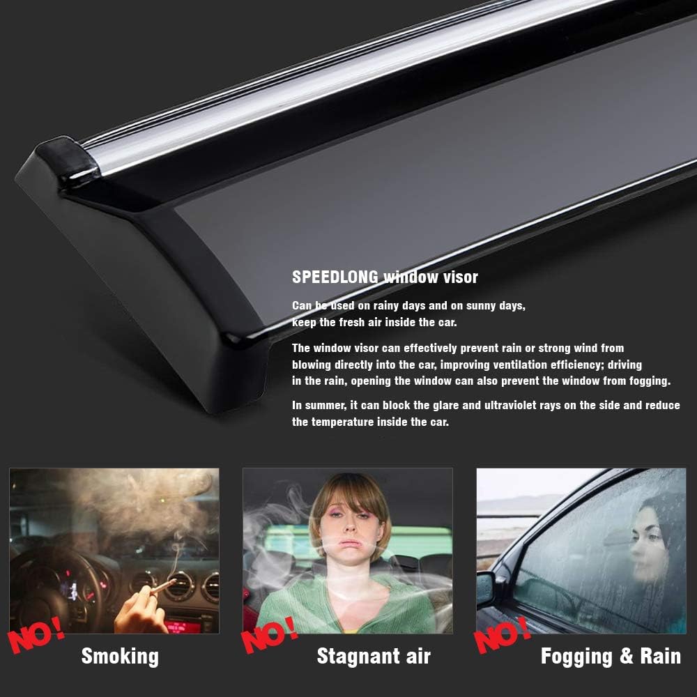 Car Window Visor Vent Shade Deflector Sun Rain Guards R278