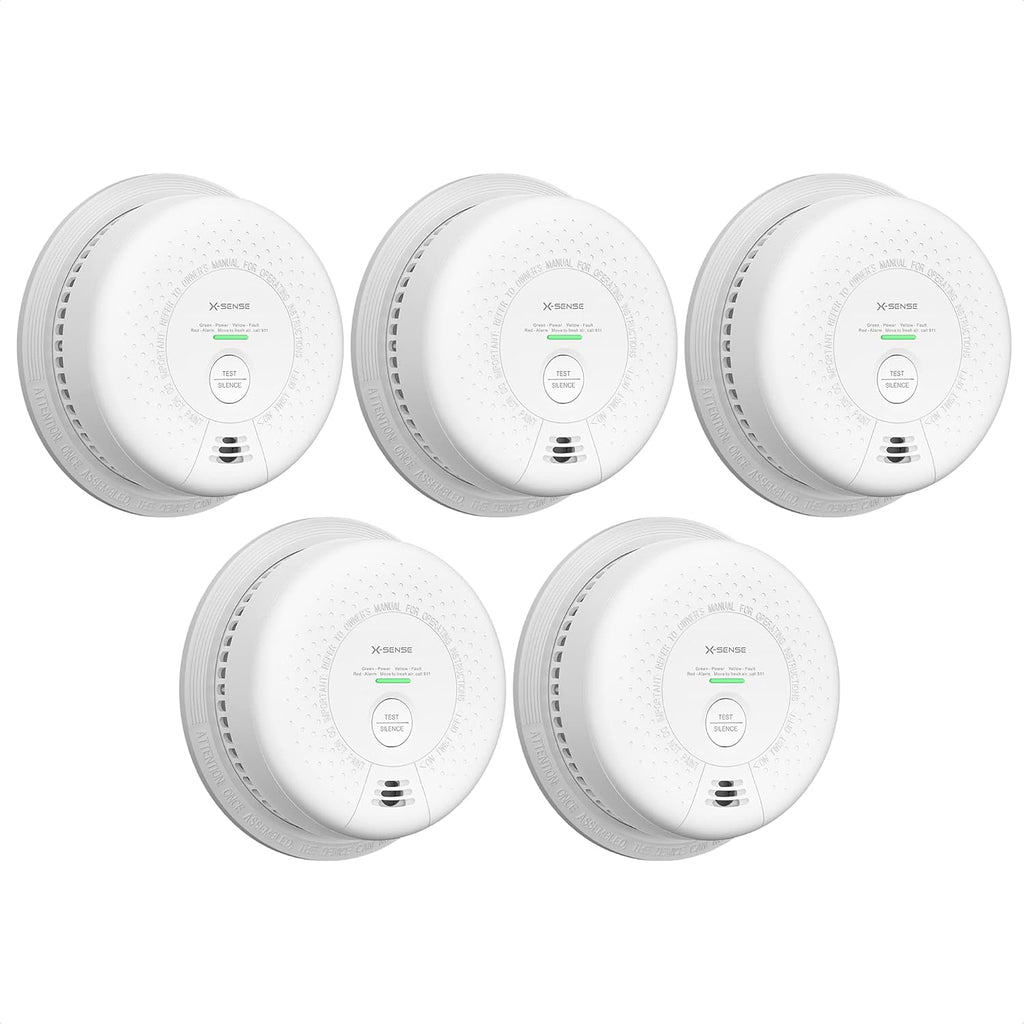 10-Year Battery Smoke and Carbon Monoxide Detector Alarm, 5-Pack R2450