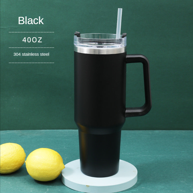 40 oz Insulated Reusable Stainless Steel Tumbler with Handle and Straw Lid X800
