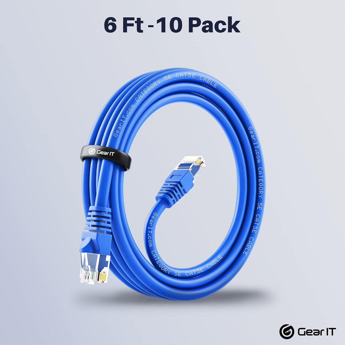 100-Pack Cat5e Ethernet Patch Cable 1.5 Feet Blue B913822