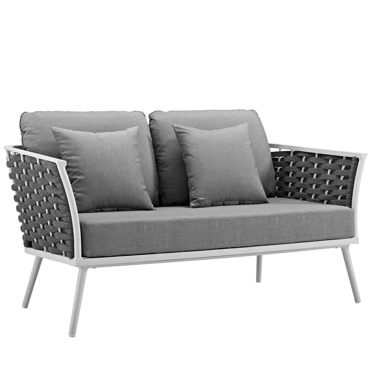 White Gray 6 Piece Outdoor Aluminum Sectional Sofa Set R8218