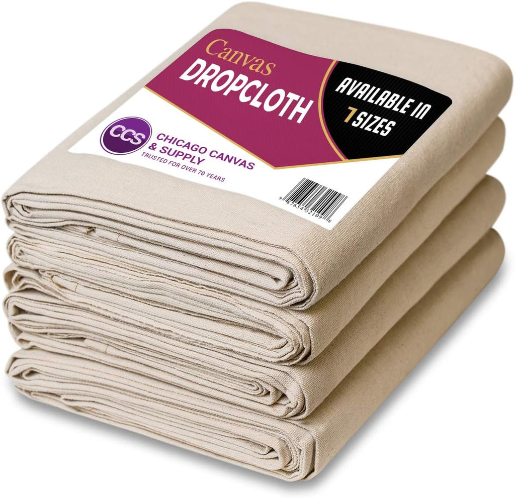 6 Piece Cotton Canvas Drop Cloth Set, 9 by 12 Feet F1727