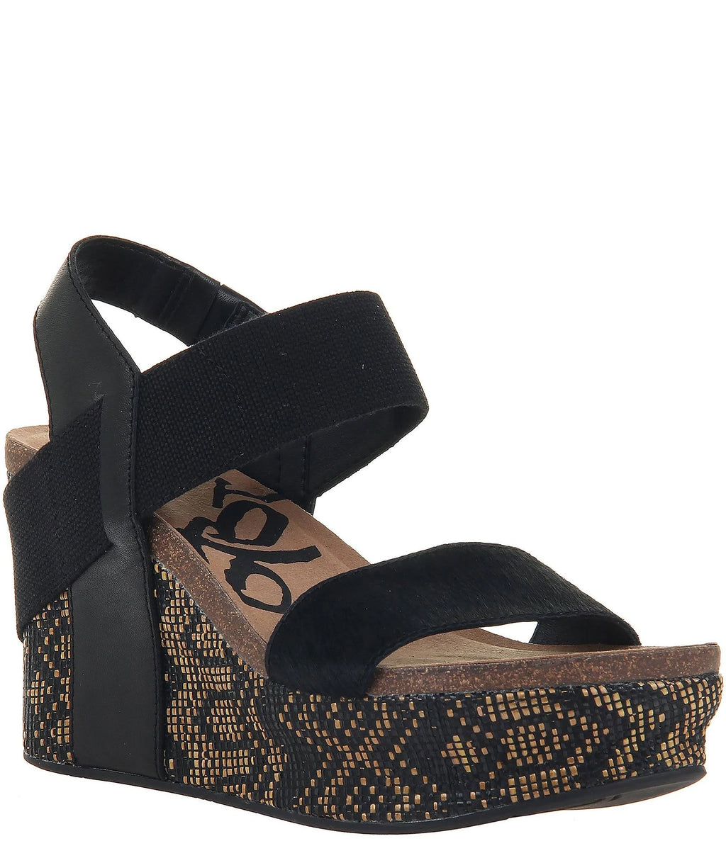 Black Jute Wedge Shoes C5729