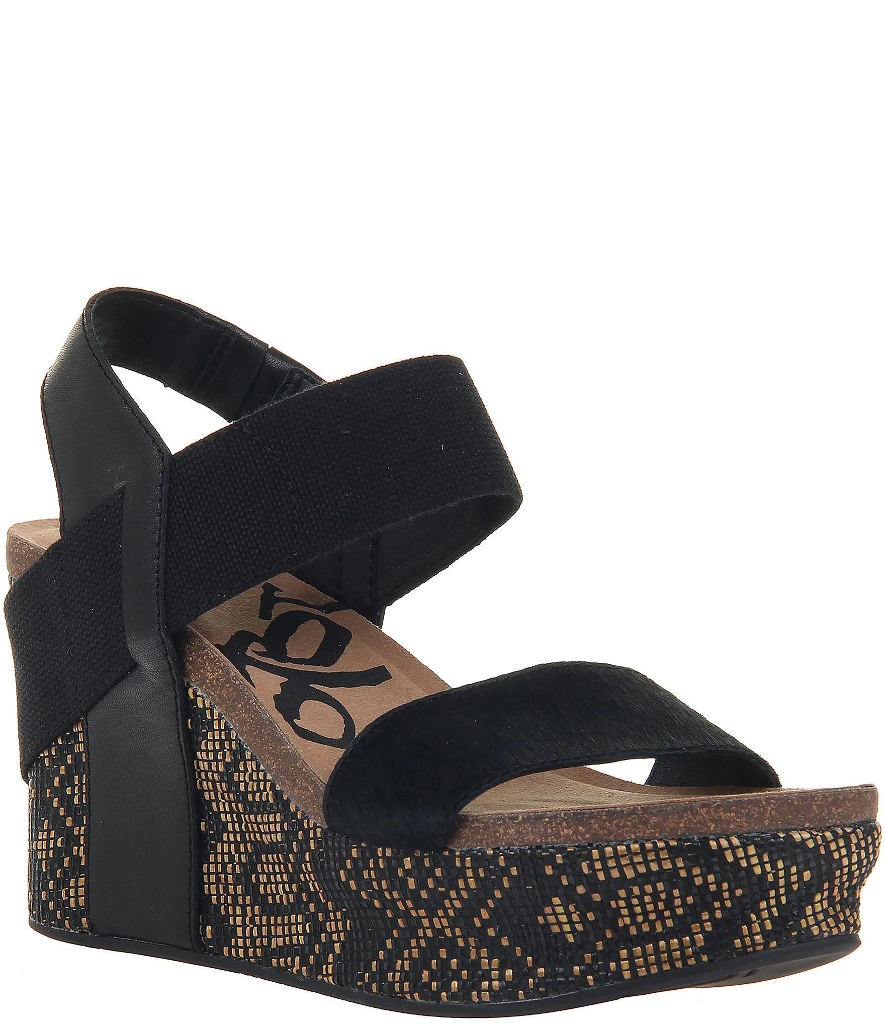 Black Jute Wedge Shoes C5729
