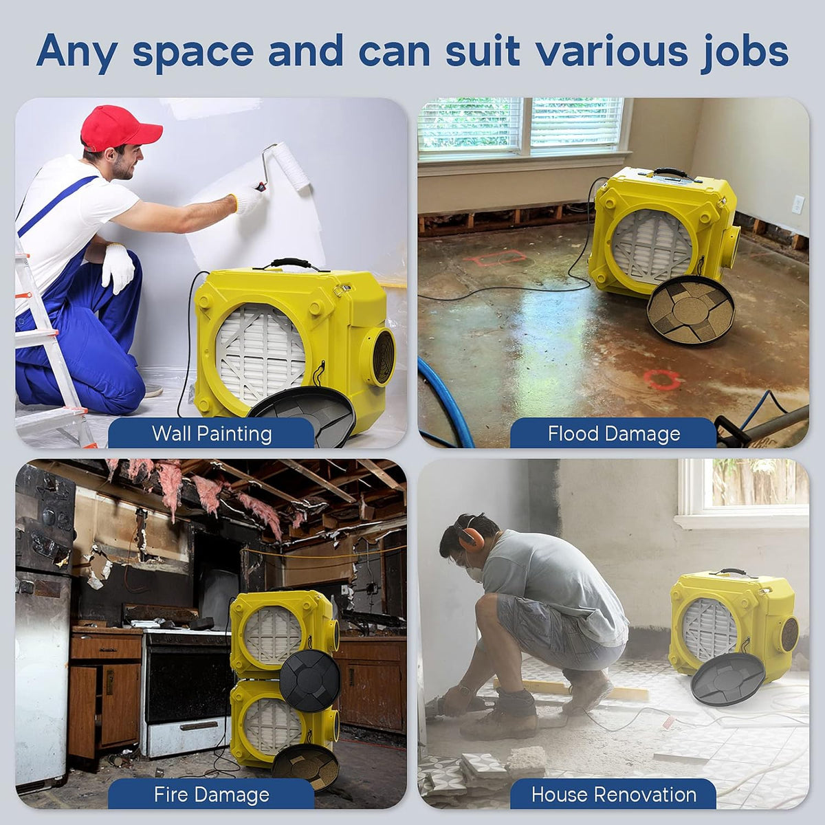 Yellow Heavy Duty Air Scrubber with 3 Stage Filtration K1866