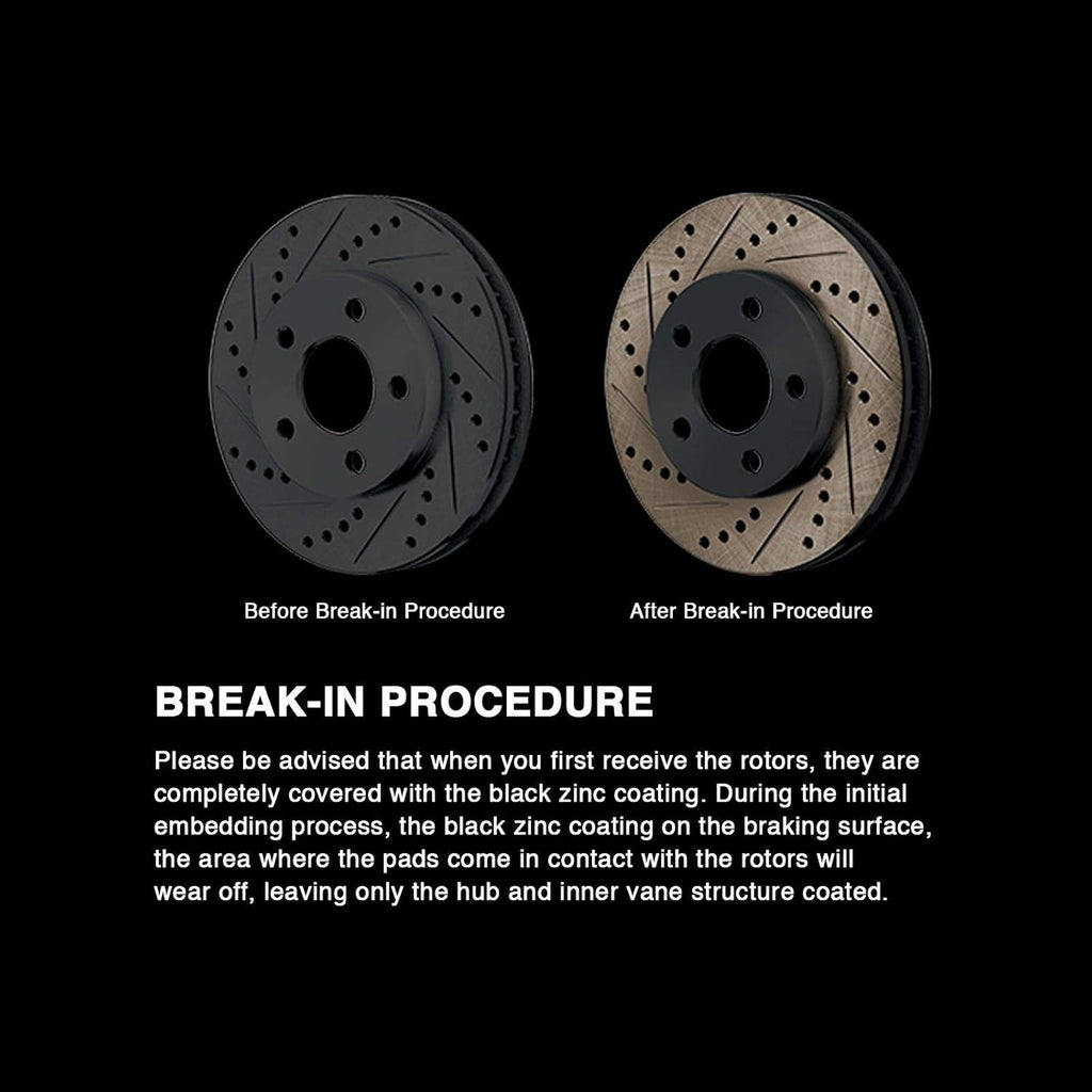 Black Drill Slot Brake Rotors Q42401
