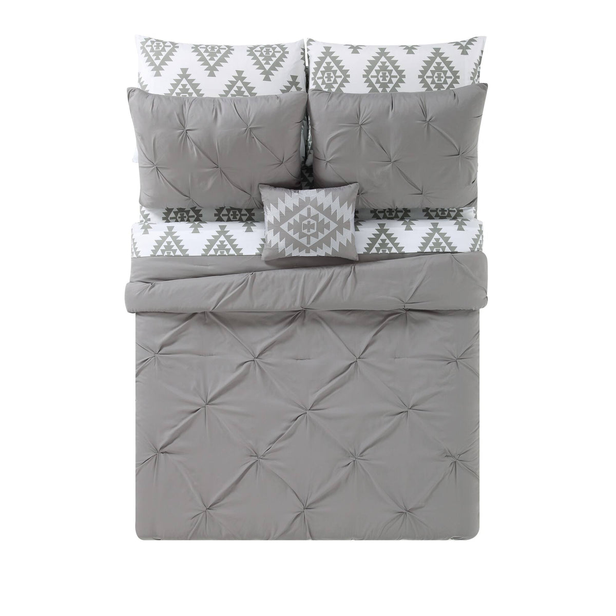 Queen Pleated Bed in A Bag White Z946