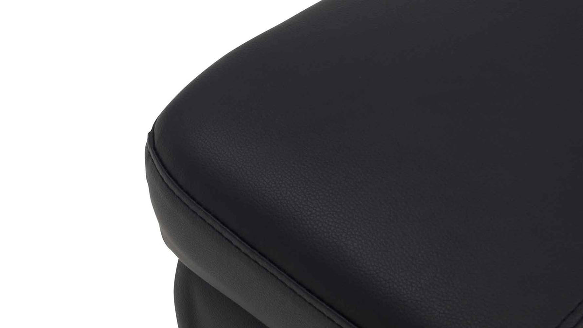 Black Leather Key Storage Ottoman U2198
