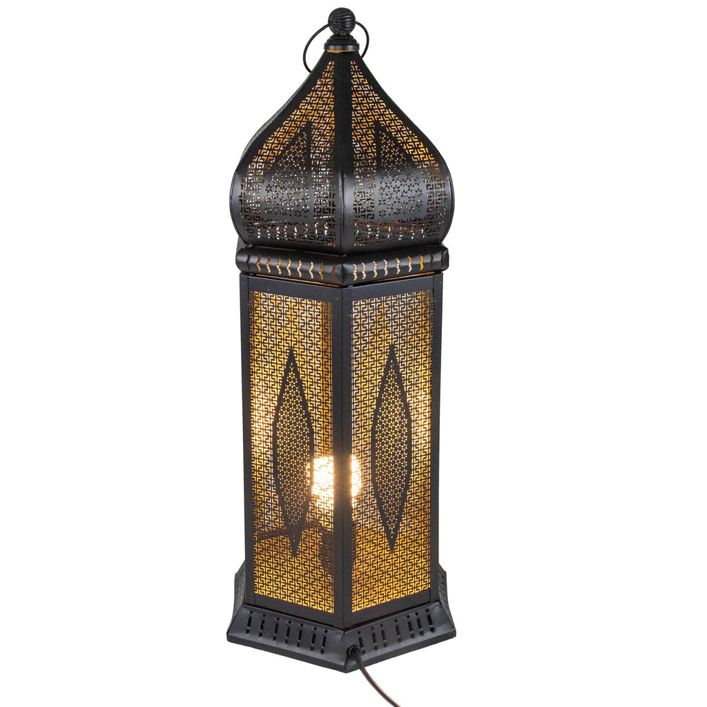 Black and Gold Table Lantern Lamp Q926255