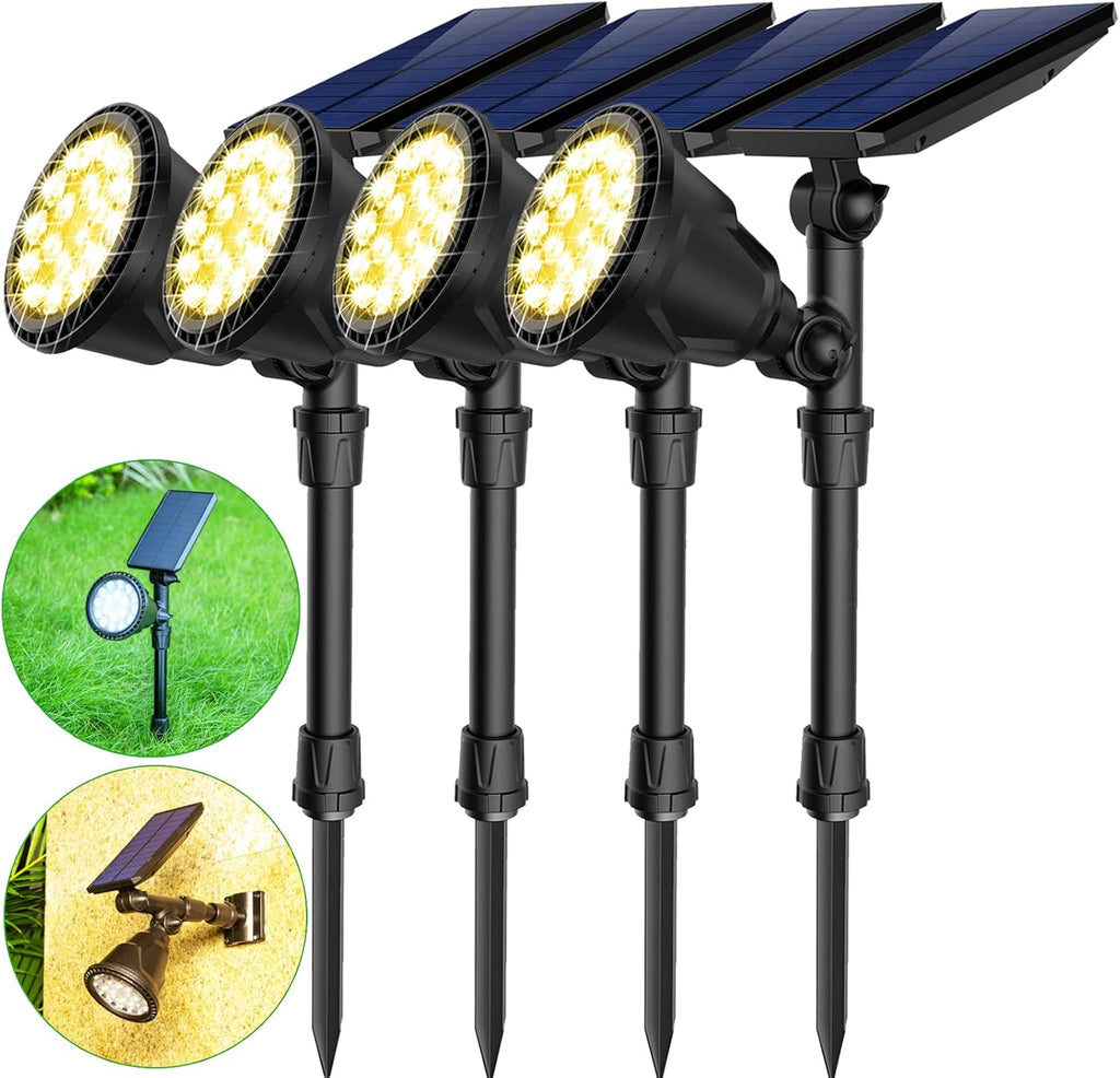 4 Pack Warm White Waterproof Solar Landscape Spotlights A921