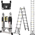 Telescoping Aluminum Extension Ladder with 2 Triangle Stabilizers W243658
