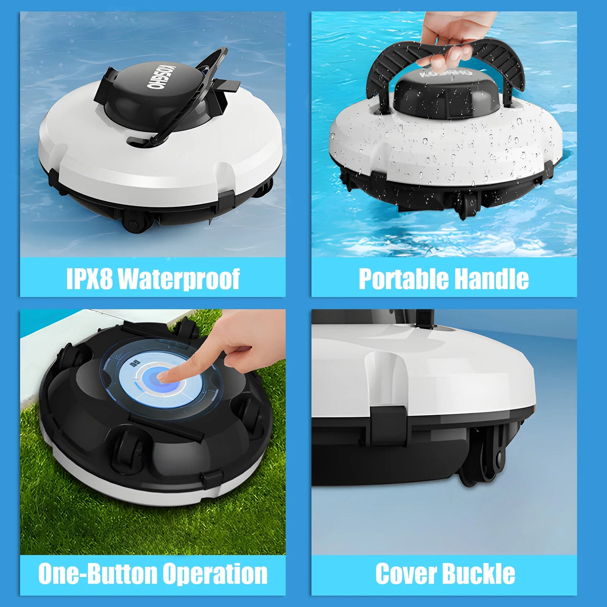 Cordless Robotic Pool Cleaner with Dual-Motor Z7874