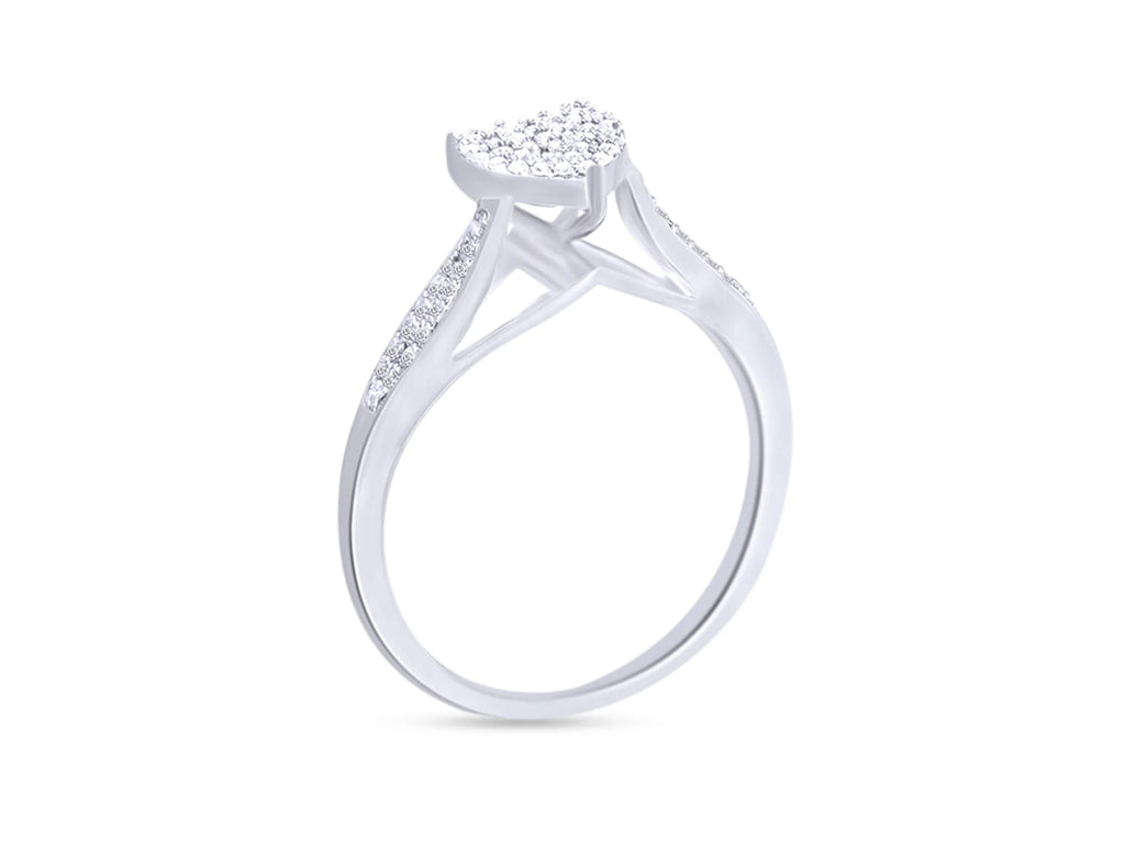 14K Gold Over Sterling Silver Diamond Heart Wedding Ring P82577